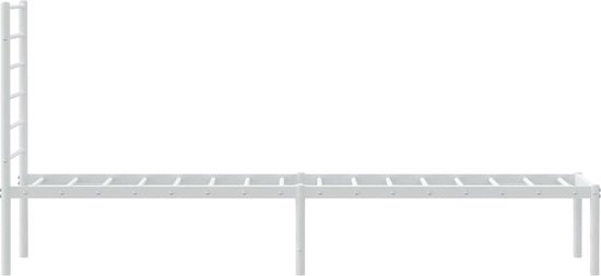 Cadre de lit avec tête de lit en métal blanc The Living Store 100x200 cm - Cadre de lit robuste - Cadre de lit en métal - Cadre de lit Wit - Lit simple - Cadre à sommier tapissier