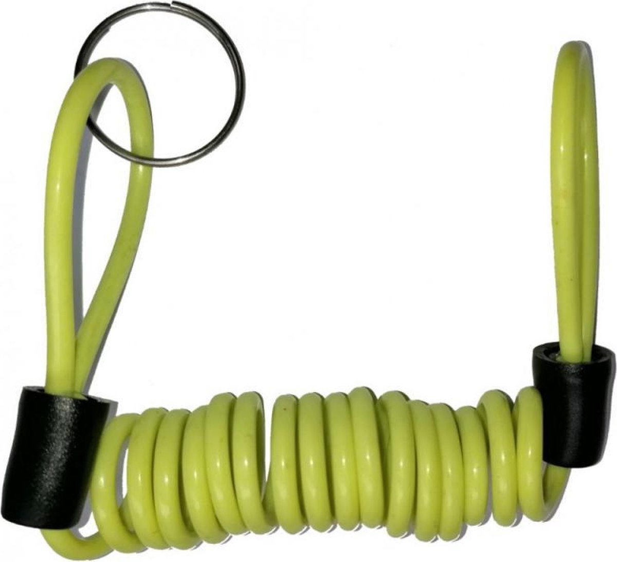 Cordon rappel anti oubli 120cm jaune fluo pour antivol bloc disque moto scooter