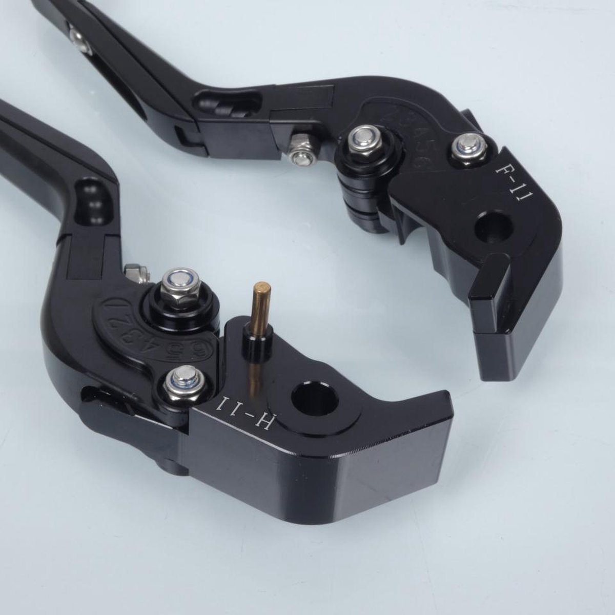 Levier frein droit Myra pour Moto Honda 900 Cb F Hornet 2002 à 2007 alu CNC noir repliable / paire Neuf
