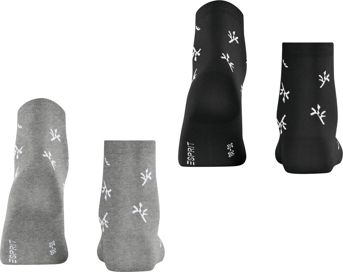 Esprit Twig 2-Pack gedessineerd katoen multipack sokken dames veelkleurig - maat 39-42