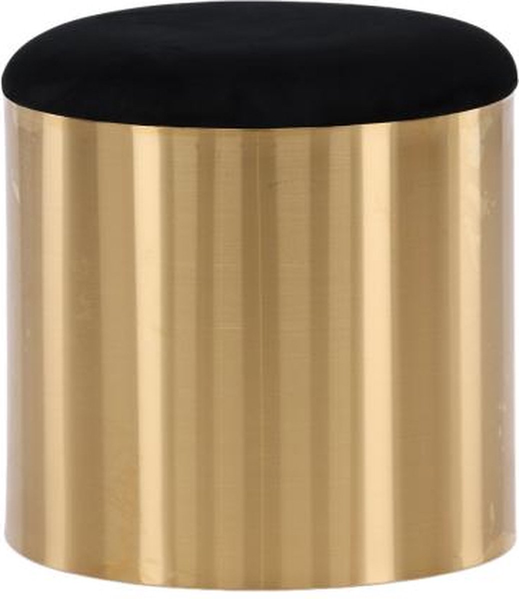 Svea Finn poef - velvet - ø45 cm - goud Goud/geel