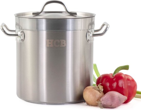 HCB® - Professionele Horeca Kookpan - Inductie - Gas - Electrisch - liter - Grote RVS / INOX pan