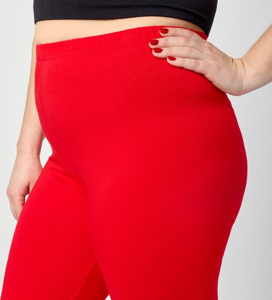 Merry Style Dames Grote Maten Leggings - Capri - Viscose - Sportbroek - MS-MS10-449-LE - Rood - 5XL