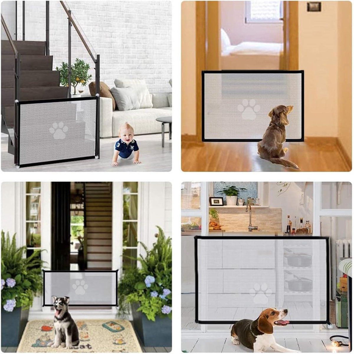 Traphekjes Veiligheidspoort Huisdierhek voor deuren en trappen 120cm Hoge opening 3,5cm Pet Anti-jump Blocking Gate Ideaal voor kinderen en huisdieren Zwarte traphekjes (Color : Black, Size : Wide 8