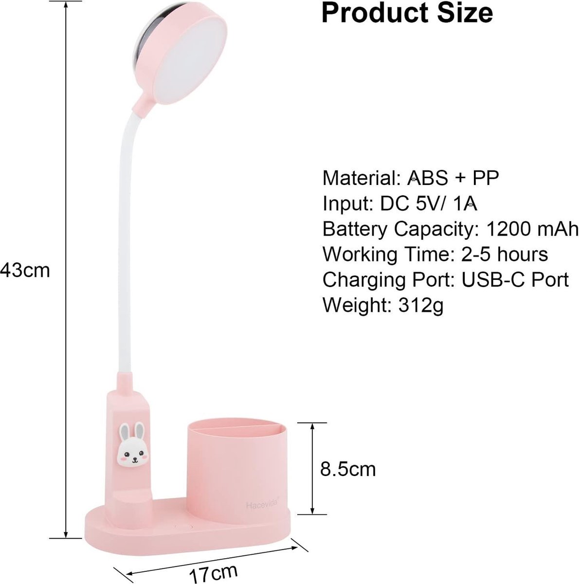 Mrs. Jones Led-bureaulamp voor kinderen tafellamp oplaadbare batterij 2000 mAh met penhouder en sterprojectie draadloze led-bureaulamp voor studio werk met dimfunctie slittepje LED-verlichting . — cadeau in Wonen & Interieur - foto 7