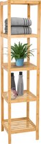 Étagère de salle de bain Brixy - Meubles de salle de bain - 5 couches - 141x33x33cm - Meuble de salle de bain - Bamboe