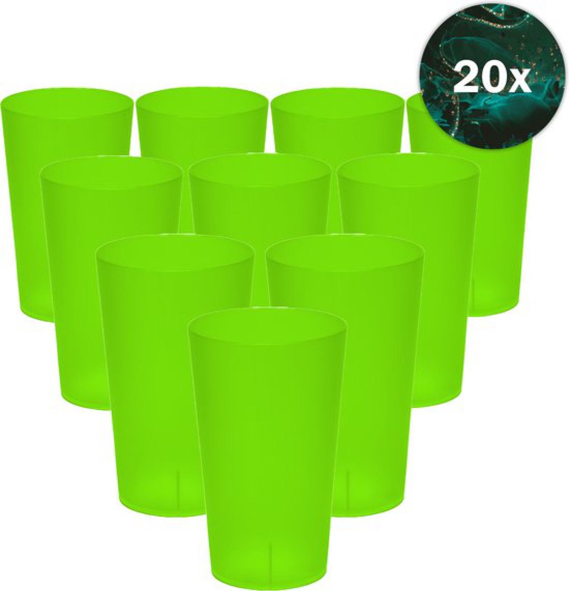 Hardcups - Kunststof Bekers - 25cl - Groen - 20 Stuks