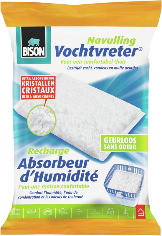 Bison - Original - Absorbeur d'humidité - Sac de recharge - 450 grammes - 1 pièce - Sans odeur - Pack économique - 2 pièces