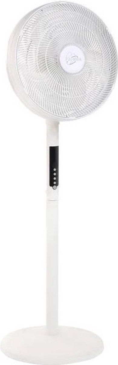 AIR-LIGHT RING - Witte staande ventilator en luchtblazer Ø40cm 70W met LED-verlichtingskroon