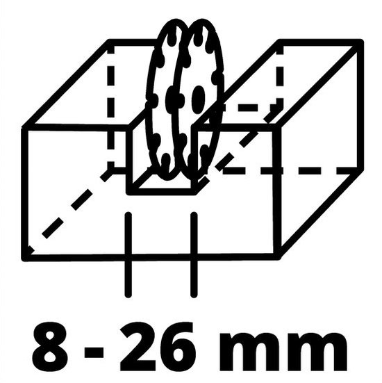 Einhell Muurfrees TC-MA 1300 - 1320 W - Ø125 mm - Groefdiepte 8-30 mm - Groefbreedte 8-26 mm - Stofafzuiging - Incl. 2x diamantslijpschijven