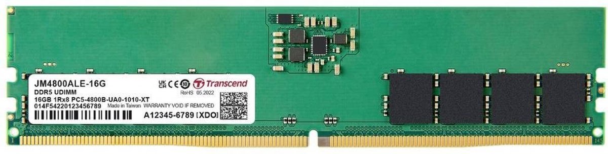 Transcend JetRam JM4800ALE-16G geheugenmodule 16 GB 1 x 16 GB DDR5 4800 MHz