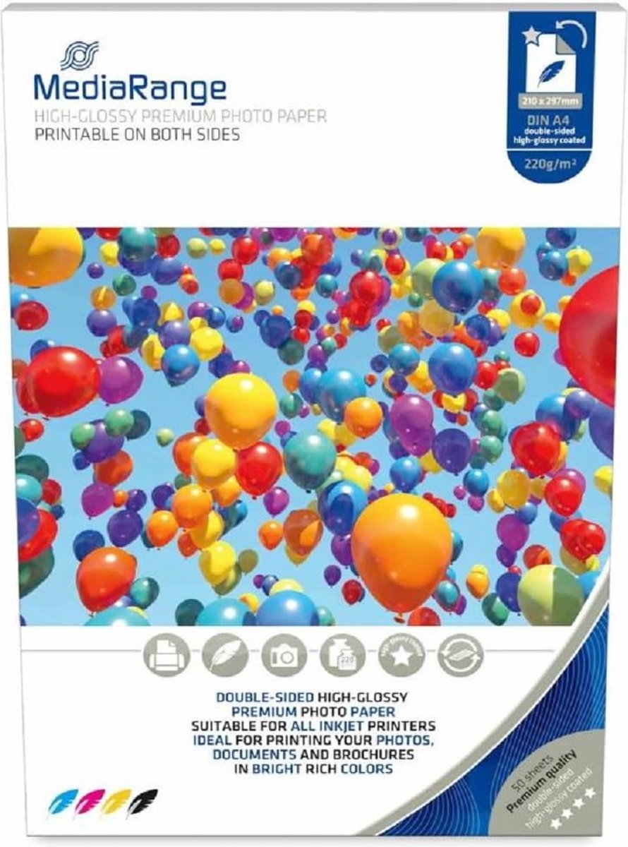 MediaRange Fotopapier hoogglans 210x297mm 220g 50 vellen
