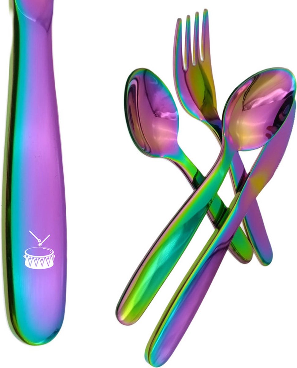 Goedkoopste Kinderbestek Met Gravering - Olie - Trommel