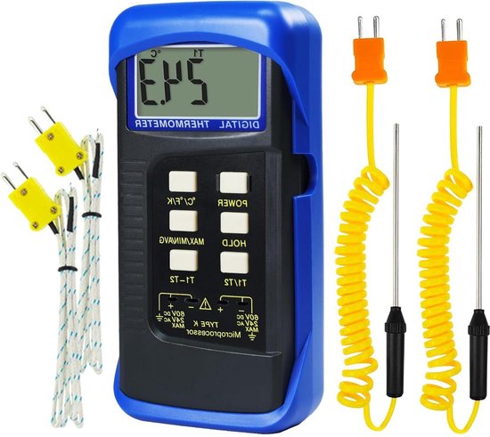 Thermomètre Numérique Pyromètre Type K - Jusqu'à 1300°C, Avec Sonde, Neuf