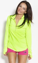 Sportlongsleeve Dames Geel Groen - Fitness Authority