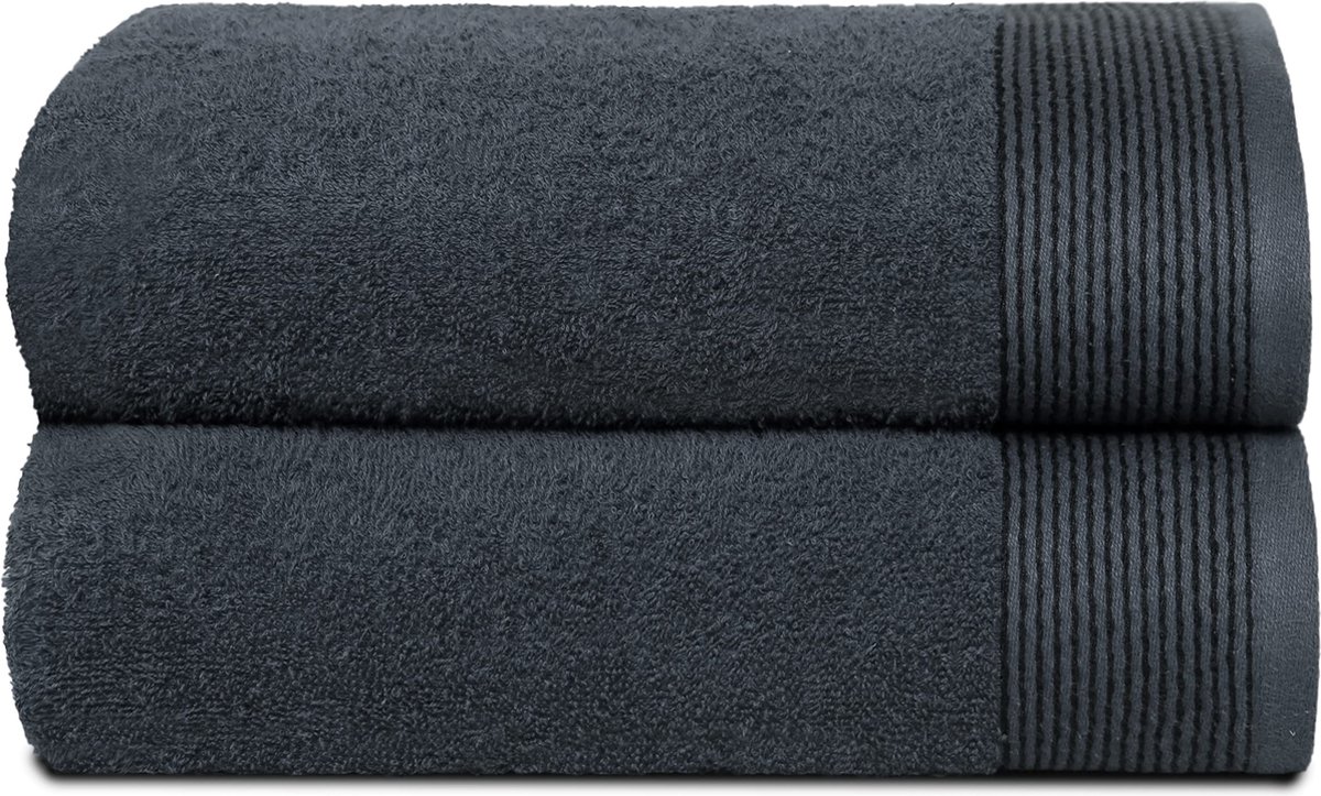 Goodivery ® Extra Grote Katoenen Badhanddoekenset 70 x 140 cm in Stijlvolle Grijstint