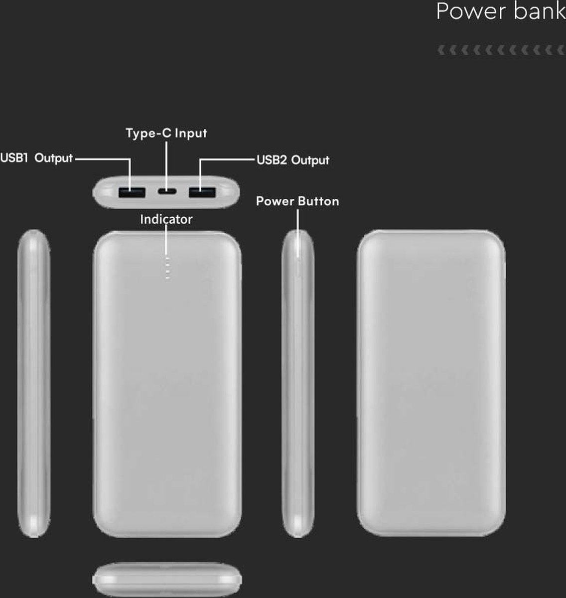 V-TAC VT-3527-S Power Bank 10000mAh met LED Display - afbeelding 3