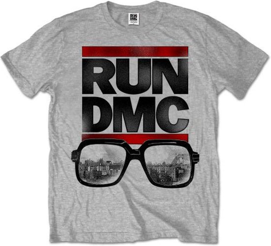 Run DMC - Glasses NYC Heren T-shirt - XL - Grijs
