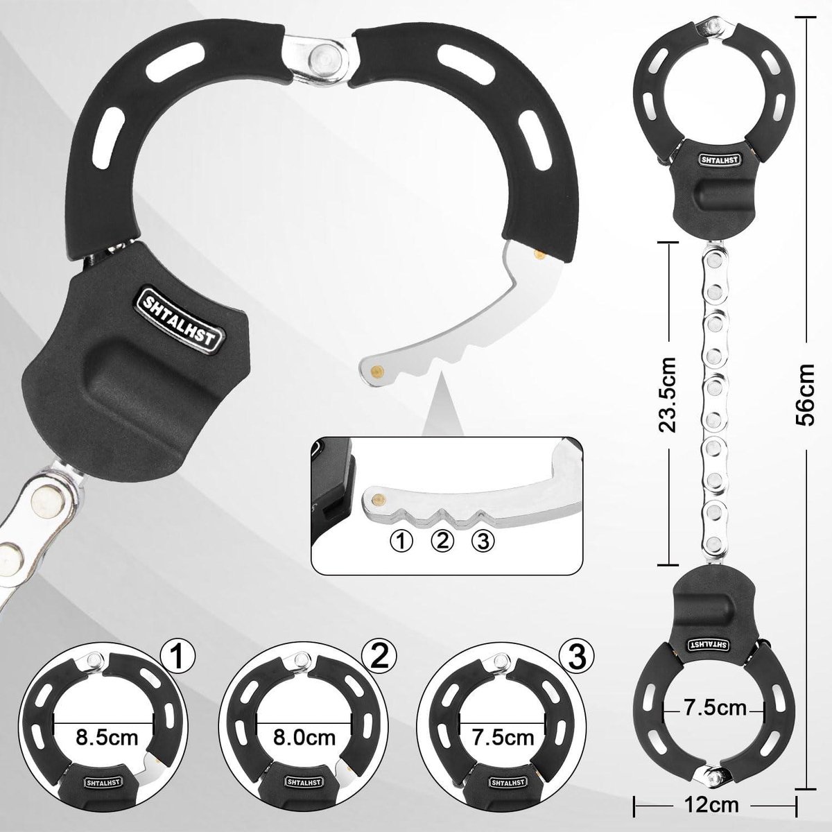 Handcuff Lock Cable Lock for E-Scooter Accessories Segway Ninebot Xiaomi NIU Scooter Black – foto 3