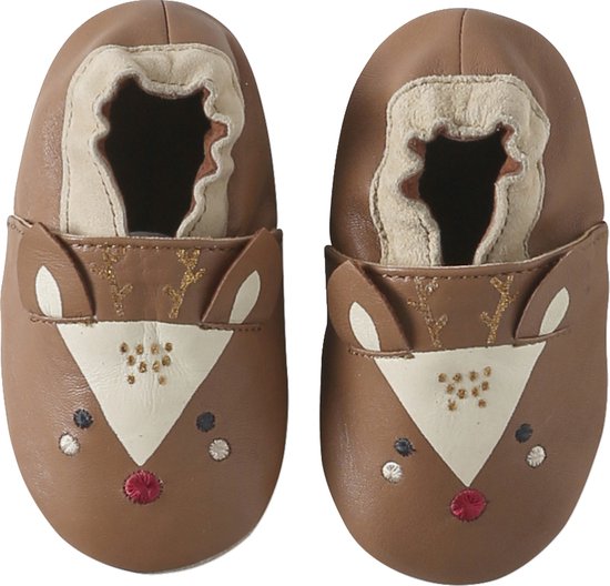 Vertbaudet Chaussons élastiqués en cuir souple Rennes bébé
