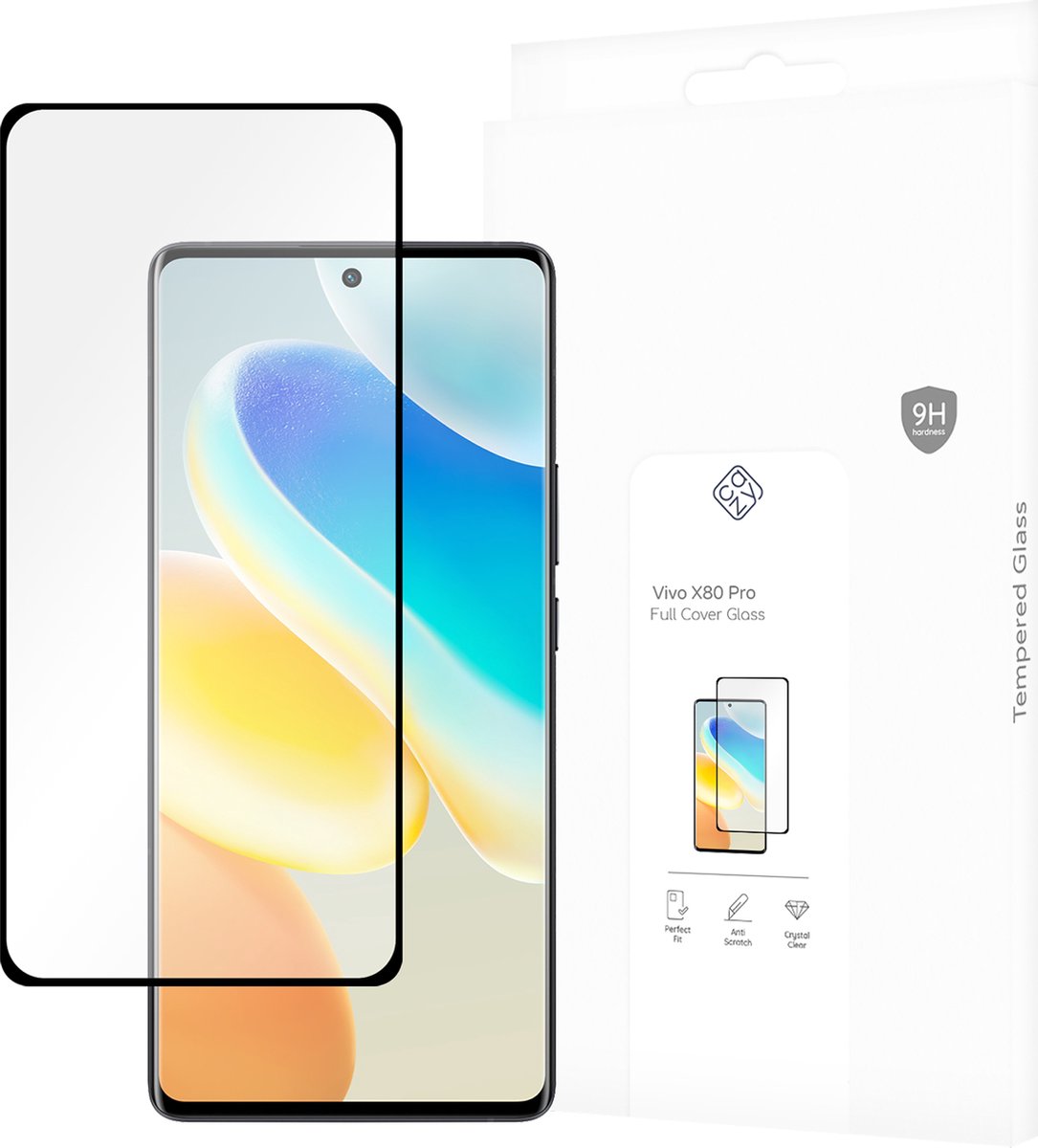 Cazy screenprotector geschikt voor vivo X80 Pro - Screenprotector Full Cover Gehard Glas