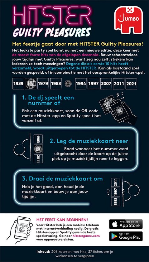 Jumbo - Hitster - Guilty Pleasures - Nederlandstalig Partyspel - Actiespel