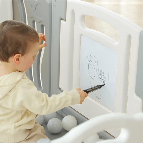 Opvouwbare babybox met mat - draagbare, ruime en stevige speeltuin voor