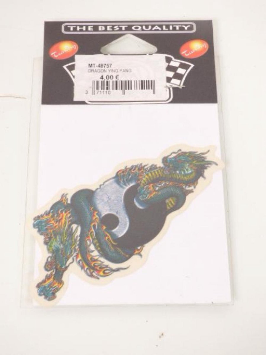 autocollant stickers meryt draak vert ying yang noir blanc voor moto mt-48757 nieuw