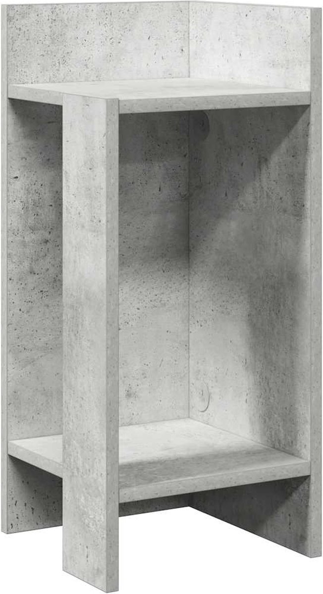 vidaXL Bijzettafeltje - met - plank - 25,5x27x60 - cm - betongrijs