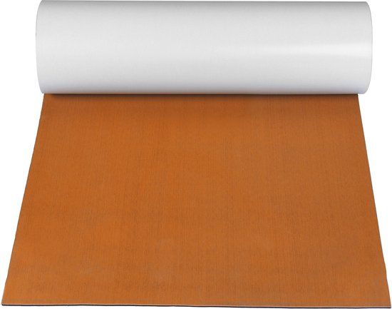 Teak Eva-schuimvloeren voor boten 240×90×0.6cm, zelfklevende mariene vloermat, niet-slip dek vloeren tapijt Eva Teak Cover, marien tapijtbootaccessoires voor jacht- en RV-vloerenbladen