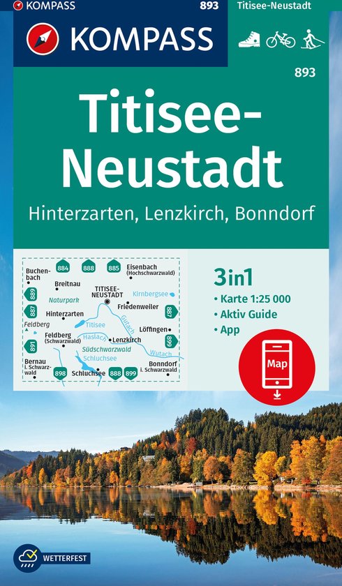 KOMPASS Wanderkarte 893 Titisee-Neustadt 1:25.000: 3in1 Wand ... - cover