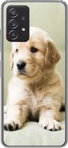 Geschikt voor Samsung Galaxy A33 5G hoesje - Golden Retriever puppy liggend op de bank - Siliconen Telefoonhoesje