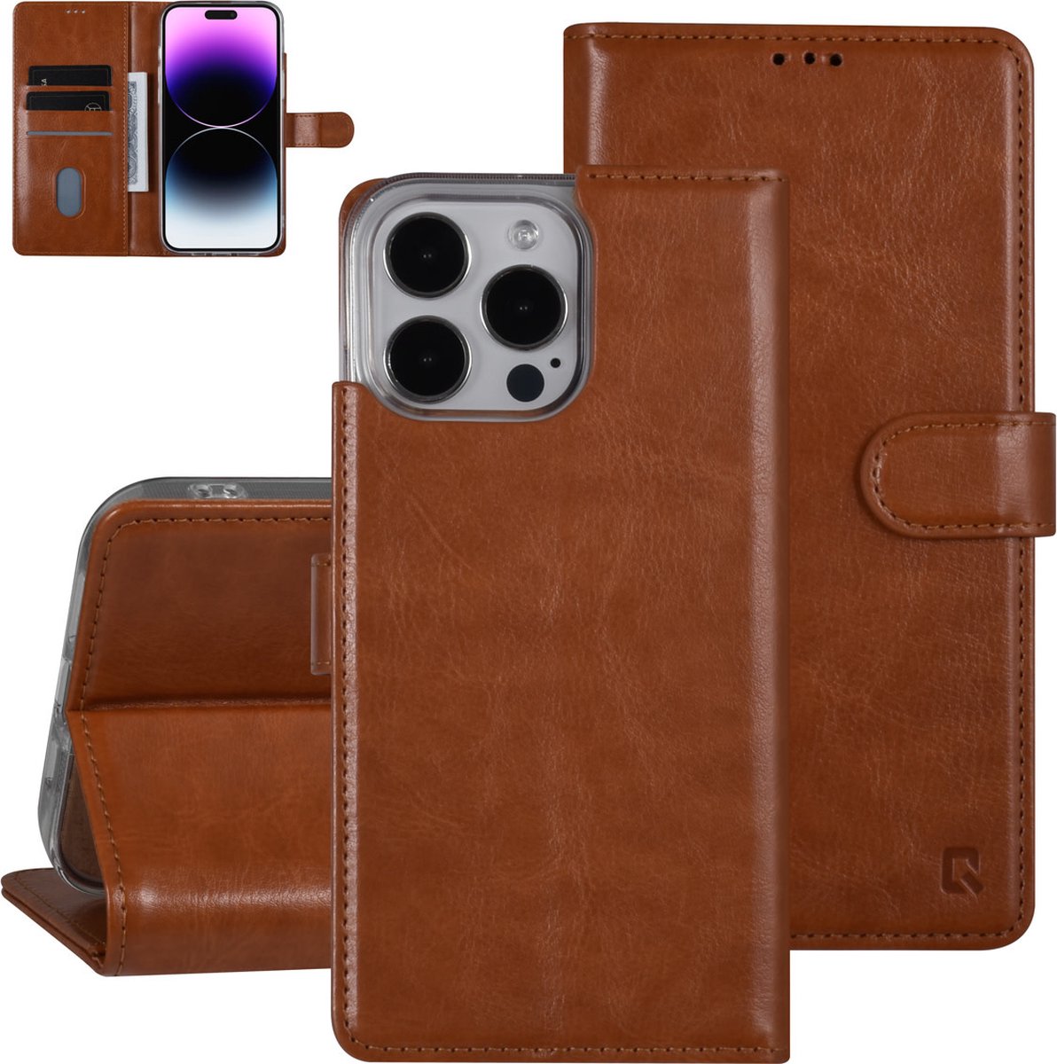 UNIQ Accessory Bruin Boekhoesje voor Apple iPhone 14 Pro Max - PU Leer - Bescherming & Stijl