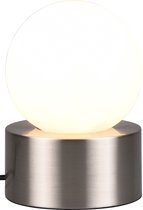 LED Tafellamp - Tafelverlichting - Torna Celda - E14 Fitting - Rond - Mat Nikkel - Aluminium