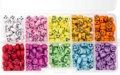 Kralendoos - Acryl Smiley Kralen Diverse Expressies (7 x 4 mm) Mix Color-Black (500 Stuks)