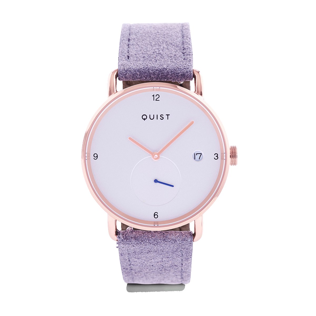 QUIST - Lott dameshorloge - bruin suede - roségoud - zilverwit - 36mm