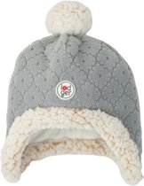 Lodger Winter Hat Bébé - Hatter Folklore Fleece - Taille 3-6M - 100% Fleece - Chaud - Couvre les oreilles et le cou - Grijs