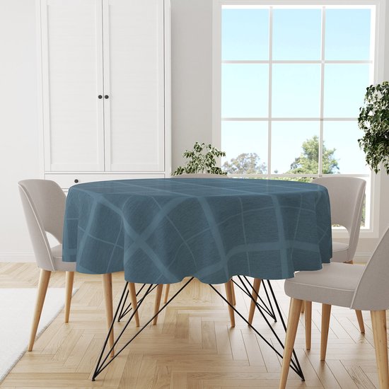 Rond Tafelkleed Gecoat 140 cm Stippen Grijs/Wit Kopen