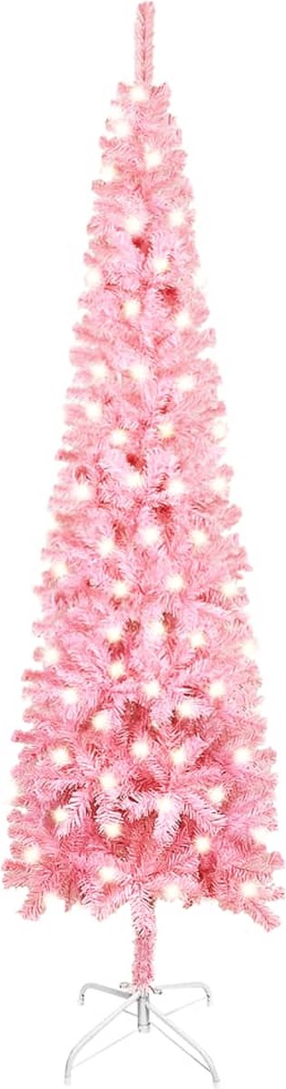 Prolenta Premium - Kerstboom met LED's smal 180 cm roze