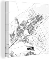 Plan de la ville Almere toile 2cm - Carte 90x90 cm - Tirage photo sur toile (Décoration murale salon / chambre)
