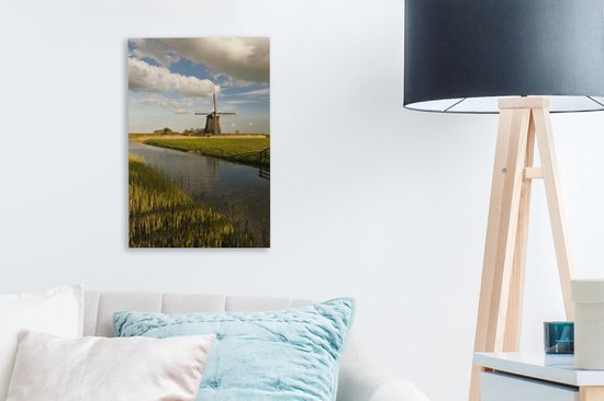 Toile - Moulin à vent sur l'eau en Frise occidentale - 20x30 cm - Décoration