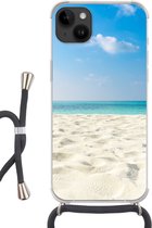 Geschikt voorApple Iphone 14 Plus - Crossbody Case - Tropisch - Strand - Zee - Siliconen - Crossbody - Backcover met Koord - Telefoonhoesje met koord - Hoesje met touw