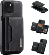 CaseMe - Telefoonhoesje geschikt voor iPhone 13 Mini - Back Cover - Met Magnetische Pasjeshouder - Zwart