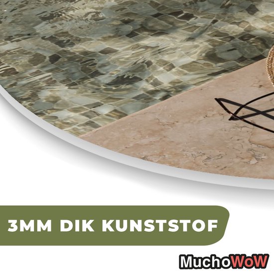 Décoration murale bio - Décoration murale plastique - Tableau bio - Mer - Chapeau - Eté - 60x60 cm - Forme miroir bio sur plastique