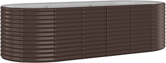 vidaXL Jardinière 249x100x68 cm Marron Acier Jardinière - Jardinière ovale - Décoration de jardin - Pièce extérieure - Porche - Balcon - Patio - Aménagements