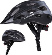 Dunlop Fietshelm - Mountainbike Helm - Maat M - Verstelbaar 55-58cm - LED Verlichting - Zwart