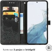 iMoshion Hoesje Met Pasjeshouder Geschikt voor Samsung Galaxy S23 Plus - iMoshion Mandala Bookcase - Zwart