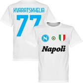 Napoli Kvaratskhelia 77 Team T-Shirt - Wit - L