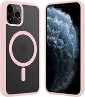 ShieldCase geschikt voor Apple iPhone 11 Pro Magneet hoesje transparant gekleurde rand - roze