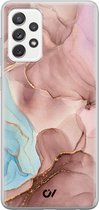 Hoesje geschikt voor Samsung Galaxy A52 5G - Marble Clouds - Marmer - Roze - Soft Case Telefoonhoesje - TPU Back Cover - Casevibes